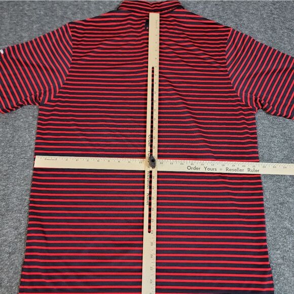 FootJoy Old Amercan Golf Club Mens Golf Polo Shirt Size M Red Black Striped - Picture 8 of 10